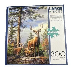 Deer in Forest Puzzle Standing‎ Proud Buffalo Hautman Brothers 300 Pcs  15 X 21"